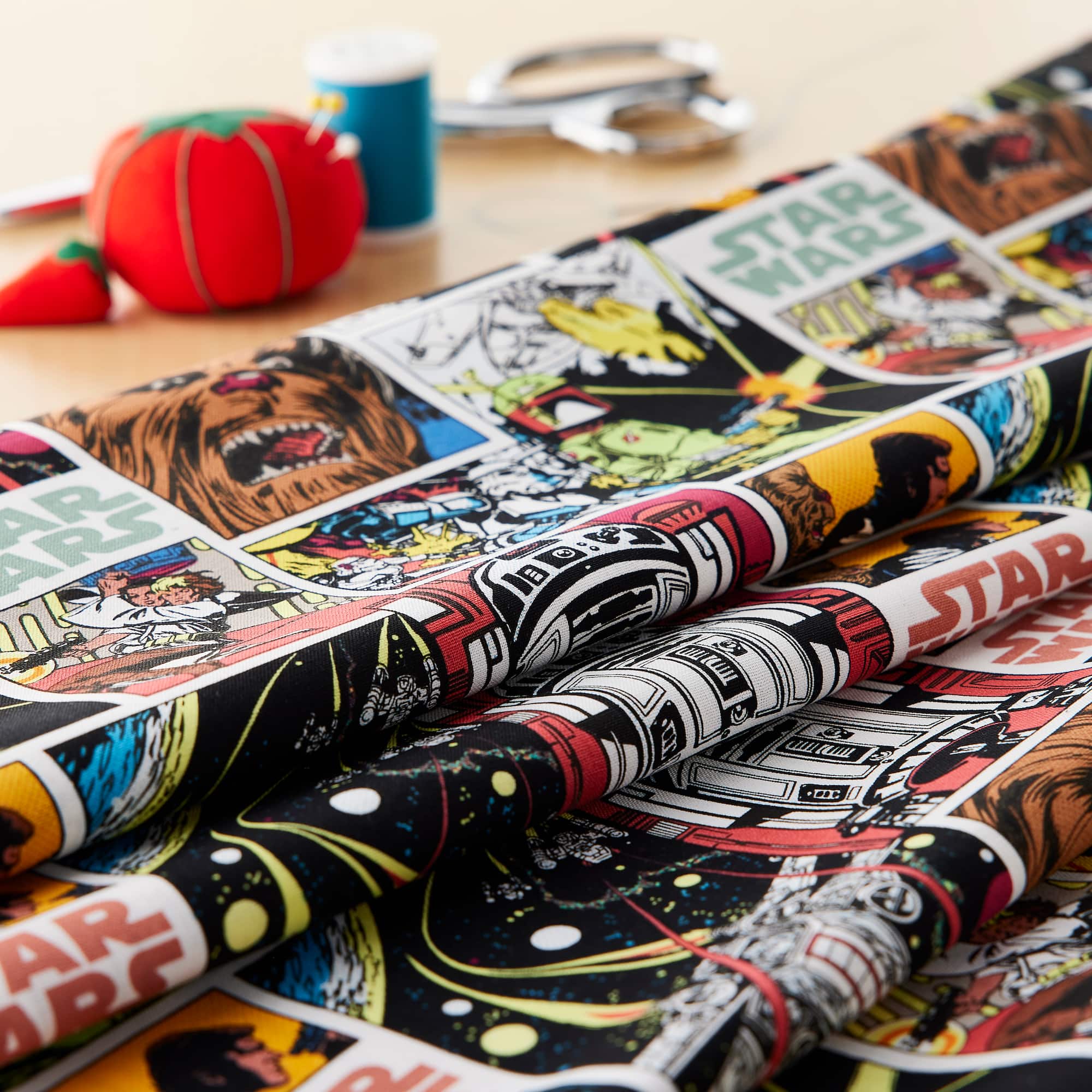 Camelot® Fabrics Star Wars™ III Black Comic Strip Cotton Fabric